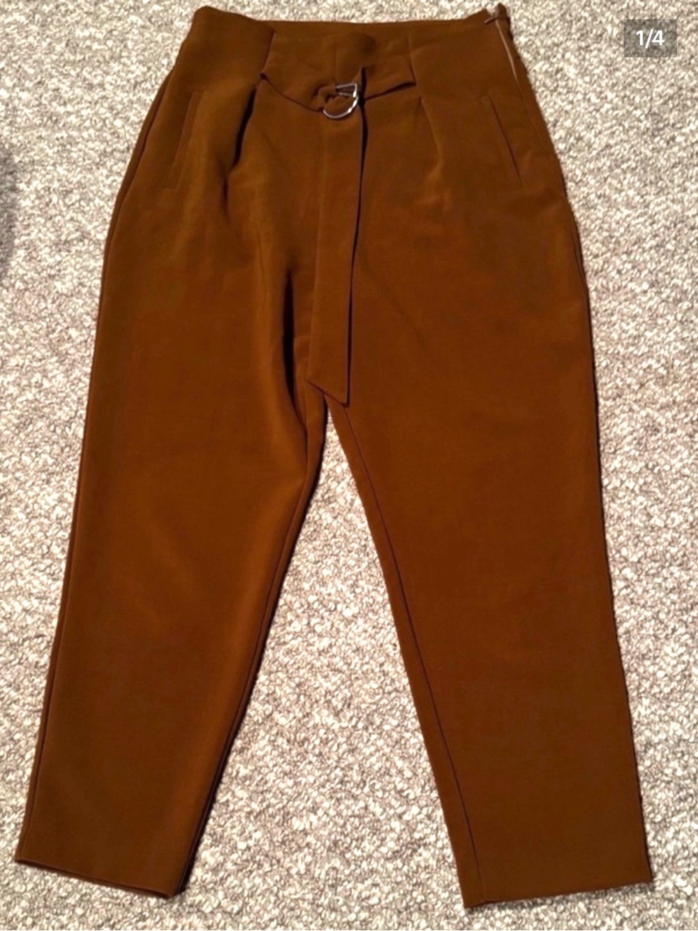 Dynamite High-Waisted Tapered Leg Belted Trousers Size 8